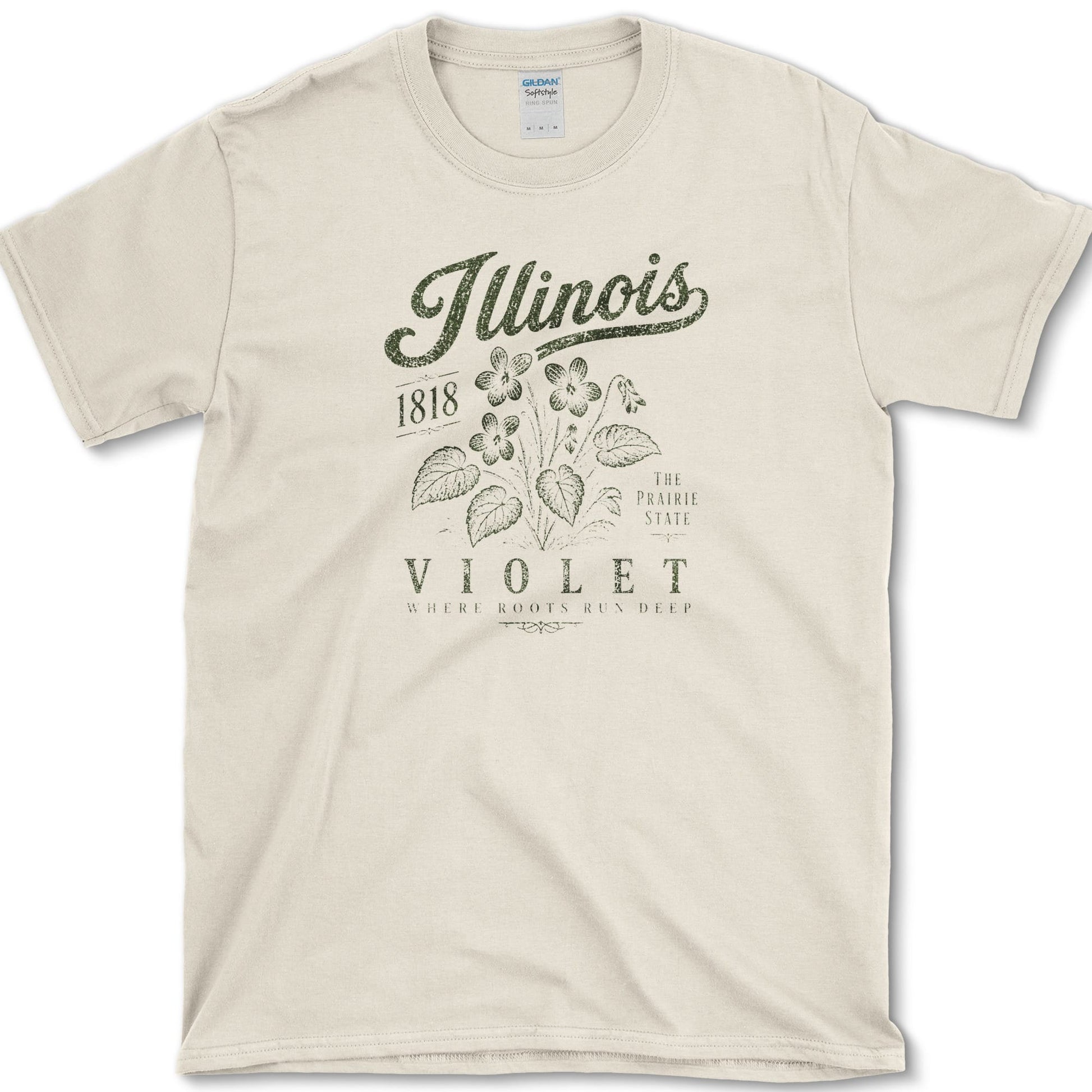 Illinois Violet T-Shirt S / Natural Essential Tees