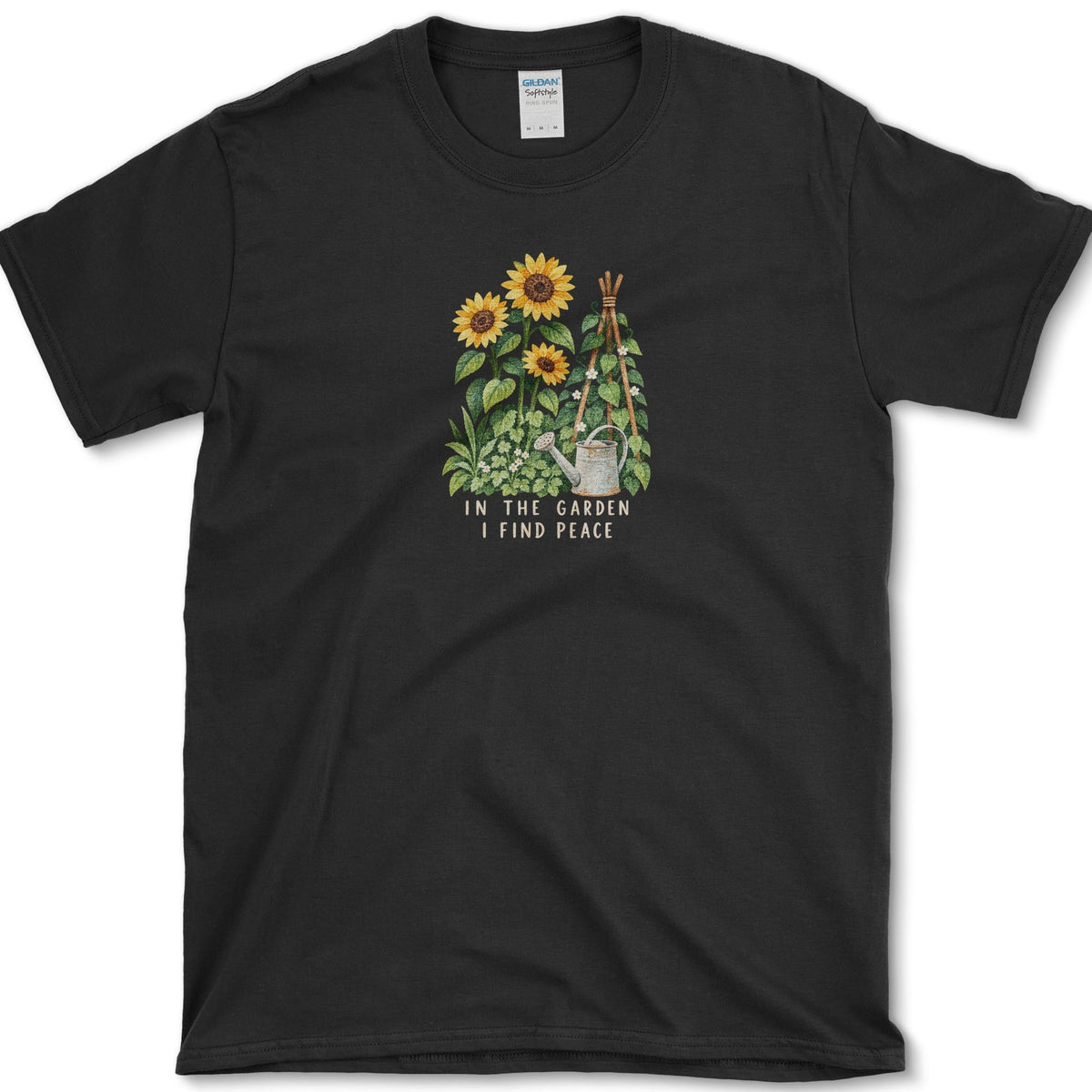 In The Garden I Find Peace T-Shirt Black / S Essential Tees