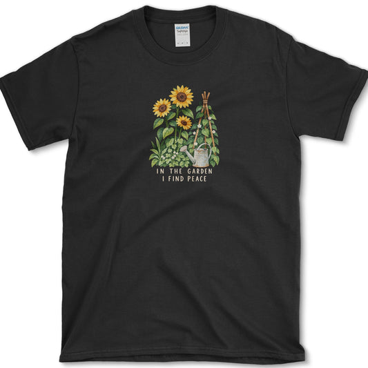 In The Garden I Find Peace T-Shirt Black / S Essential Tees