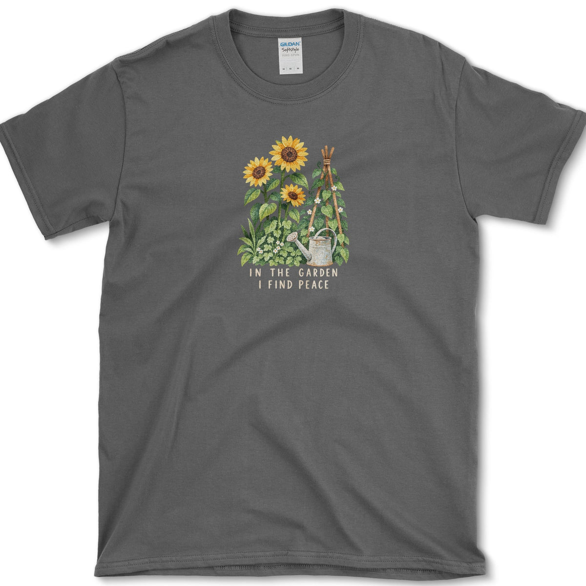 In The Garden I Find Peace T-Shirt Dark Heather / S Essential Tees