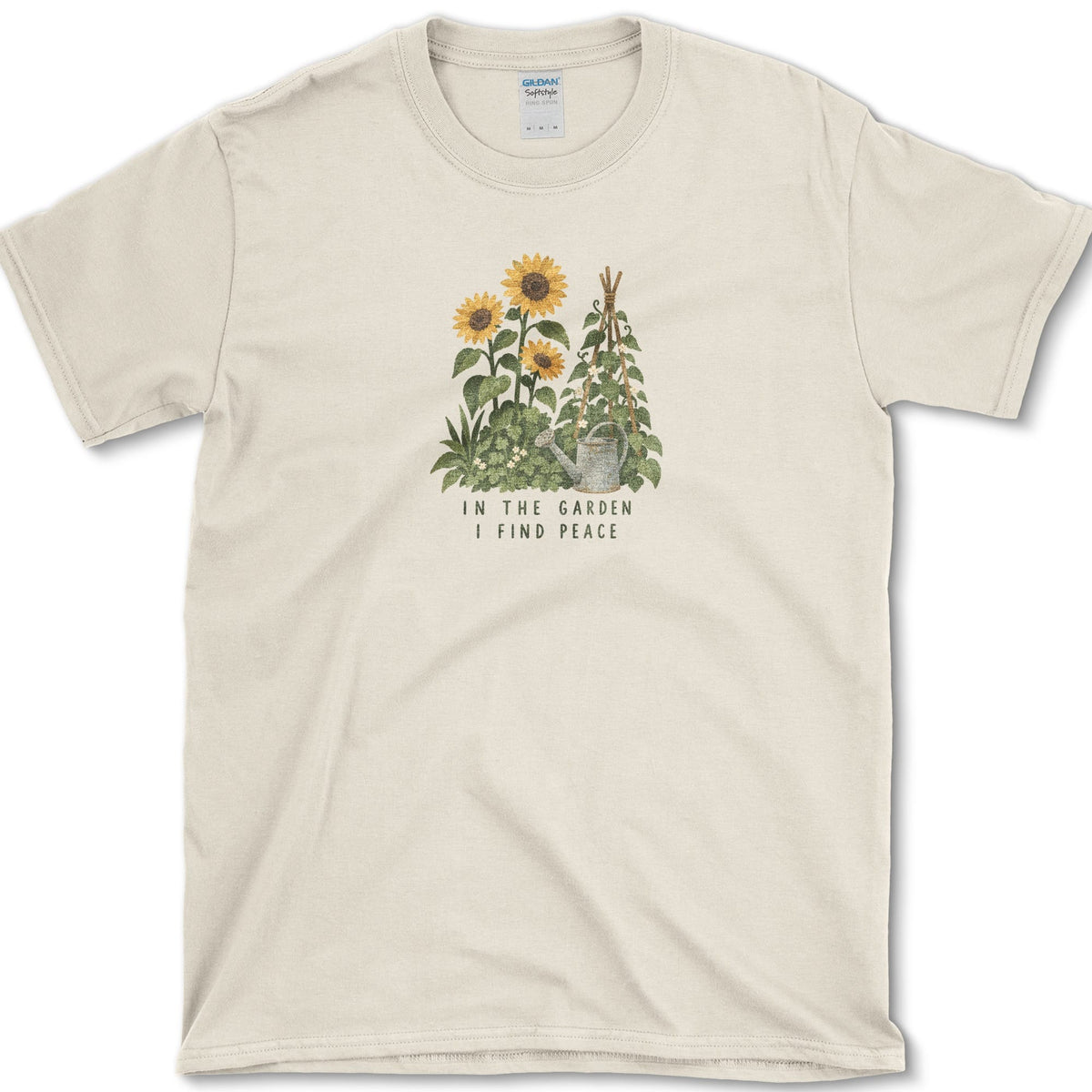 In The Garden I Find Peace T-Shirt Natural / S Essential Tees
