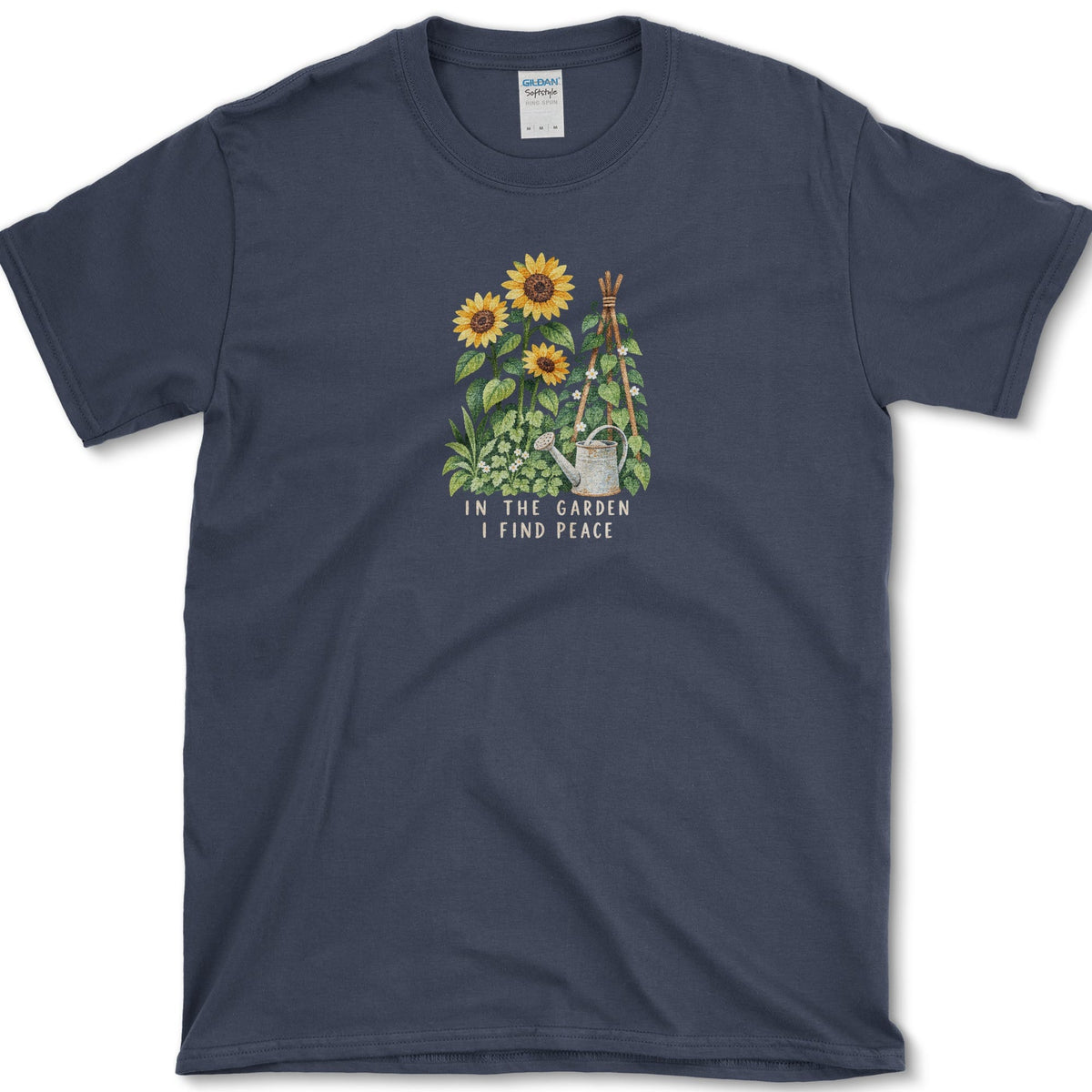 In The Garden I Find Peace T-Shirt Navy / S Essential Tees