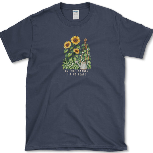 In The Garden I Find Peace T-Shirt Navy / S Essential Tees