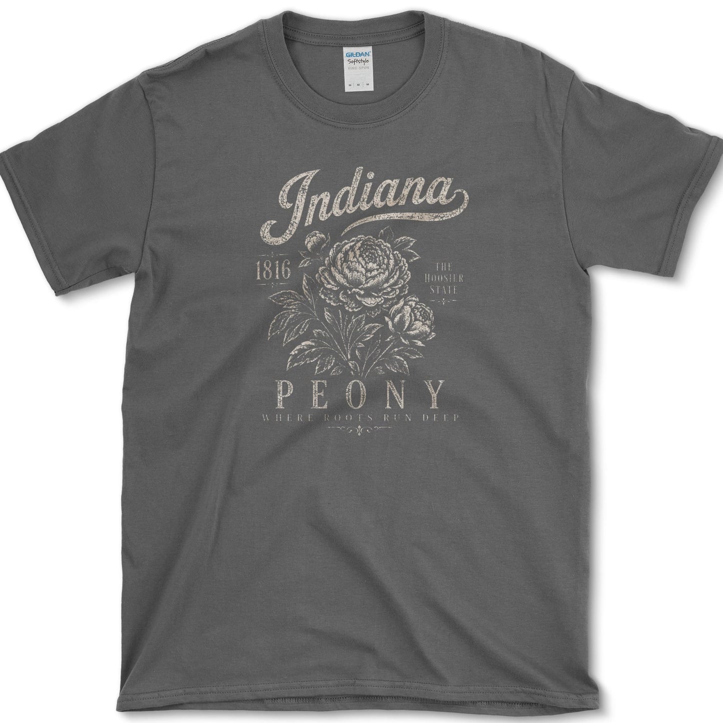 Indiana Peony T-Shirt S / Dark Heather Essential Tees