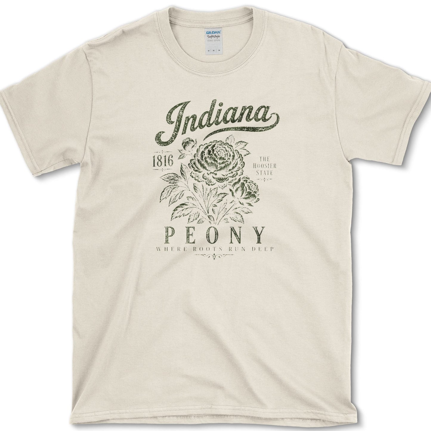 Indiana Peony T-Shirt S / Natural Essential Tees
