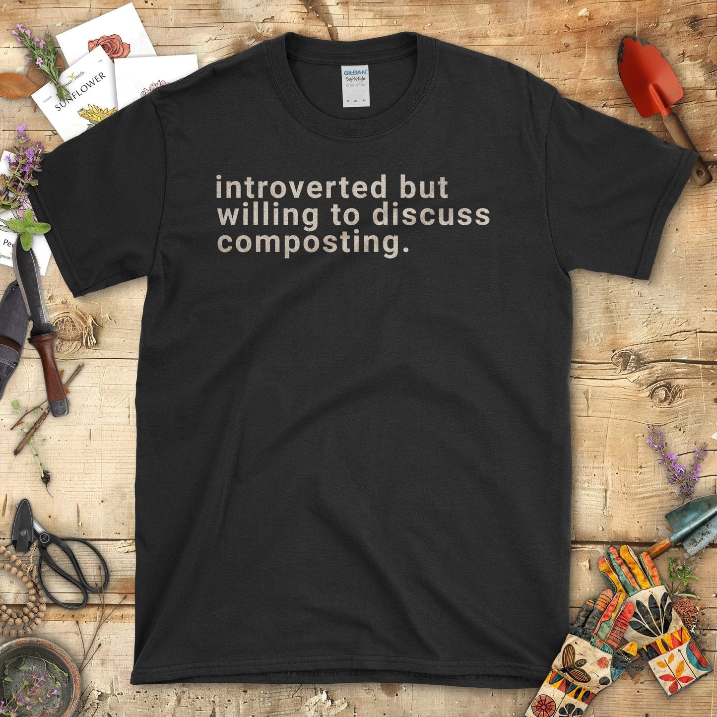 Introverted But Willing To Discuss Composting T-Shirt Black / S T-Shirt