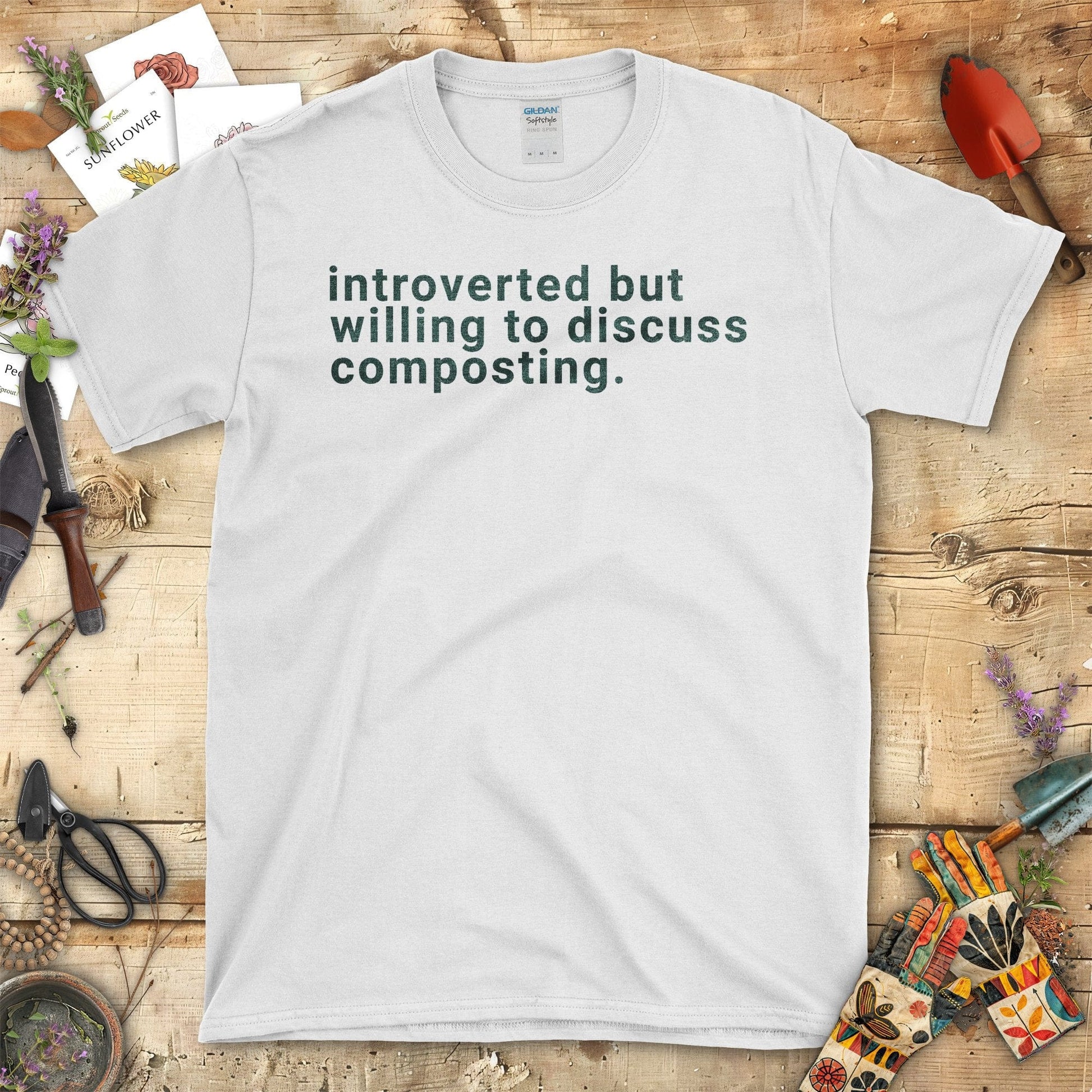 Introverted But Willing To Discuss Composting T-Shirt White / S T-Shirt