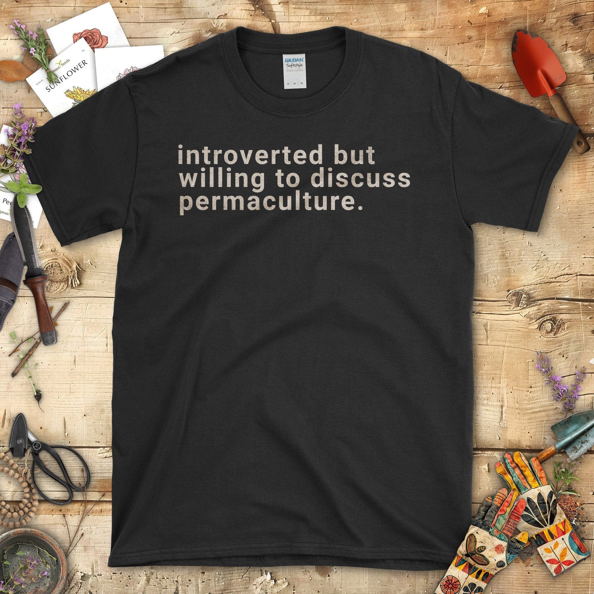 Introverted But Willing To Discuss Permaculture T-Shirt Black / S T-Shirt