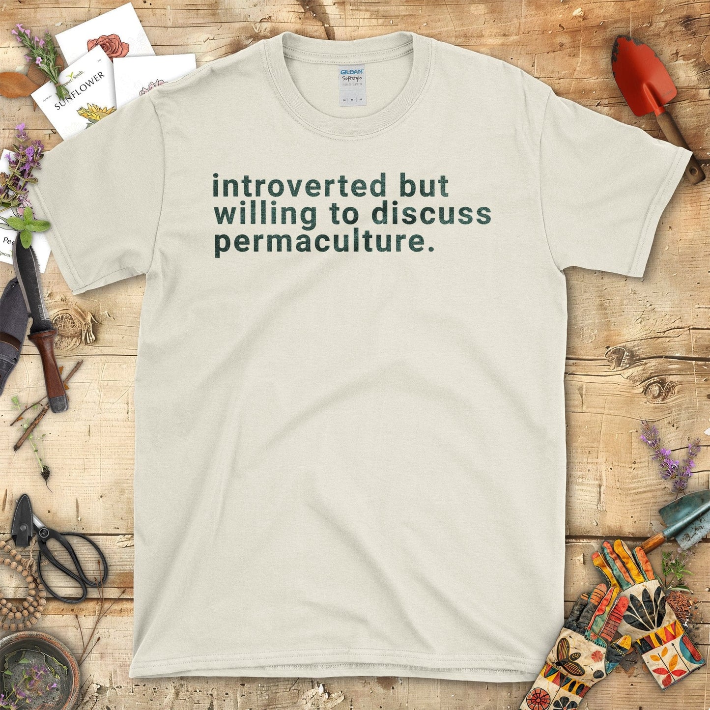 Introverted But Willing To Discuss Permaculture T-Shirt Natural / S T-Shirt