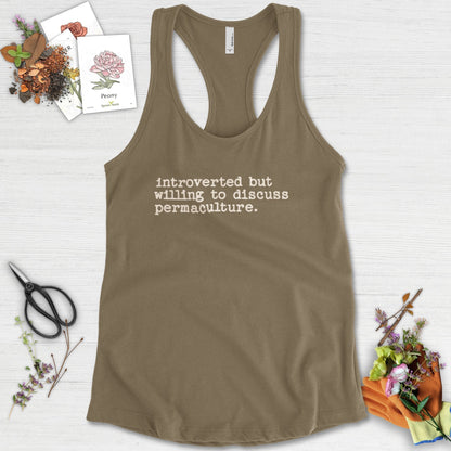 Introverted discuss permaculture Racerback Racerback / XS / Military Green Physical Item