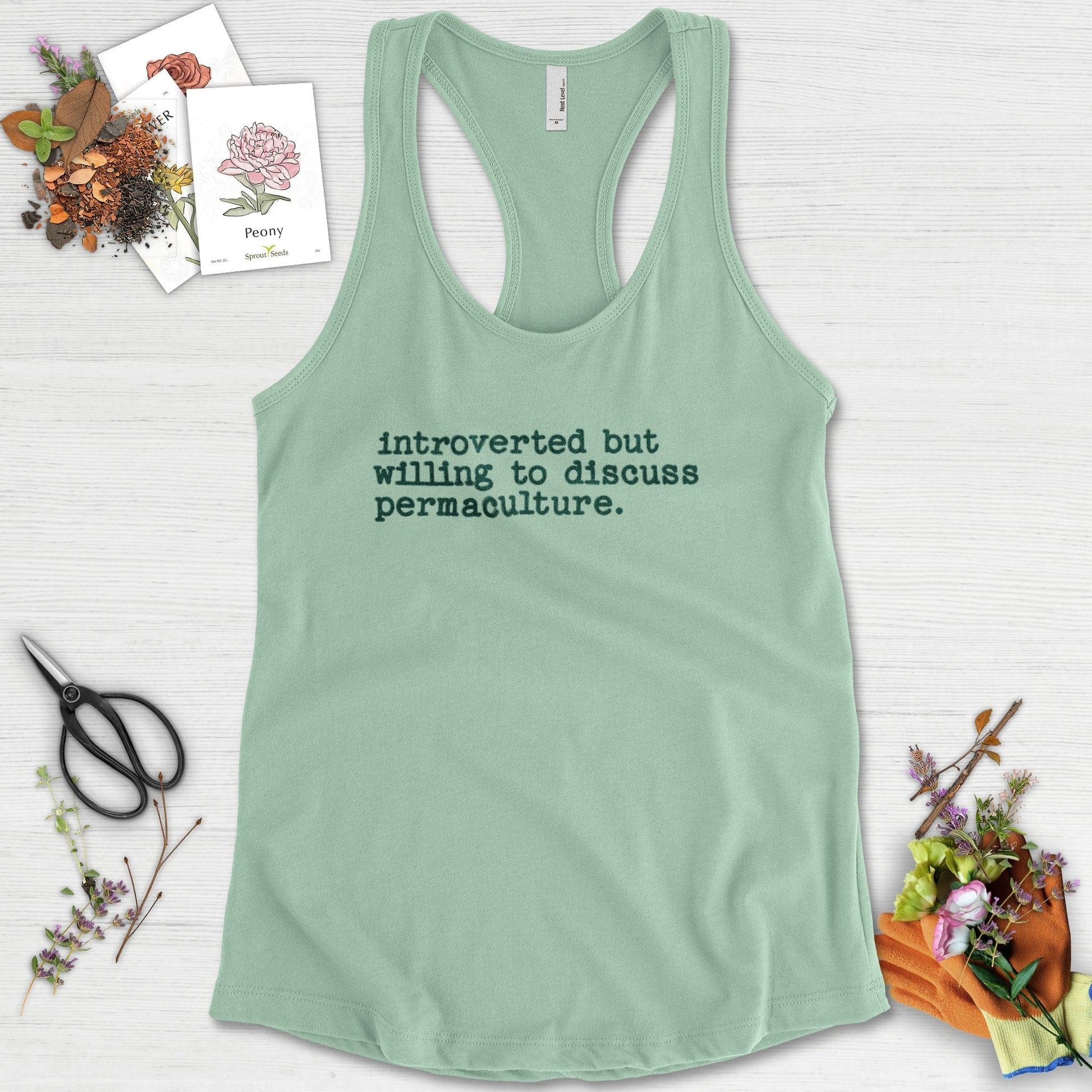 Introverted discuss permaculture Racerback Racerback / XS / Mint Physical Item