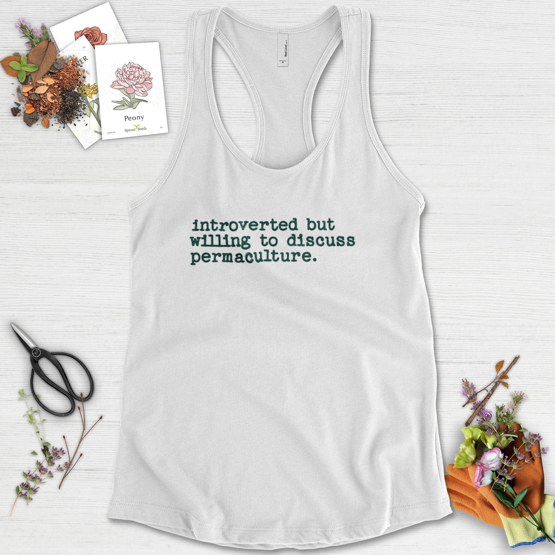 Introverted discuss permaculture Racerback Racerback / XS / White Physical Item