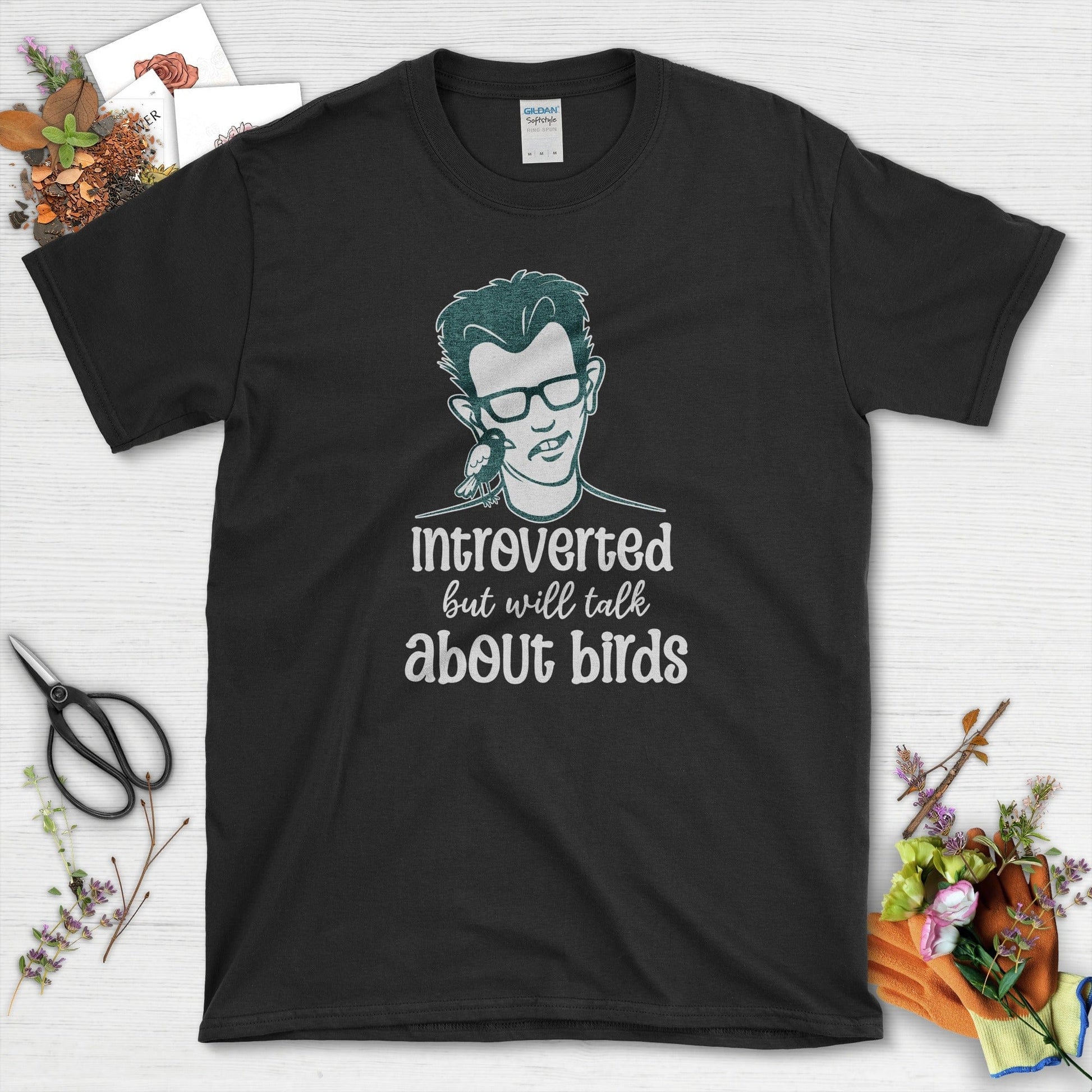 Introverted Talk About Birds T-Shirt Black / S Physical Item