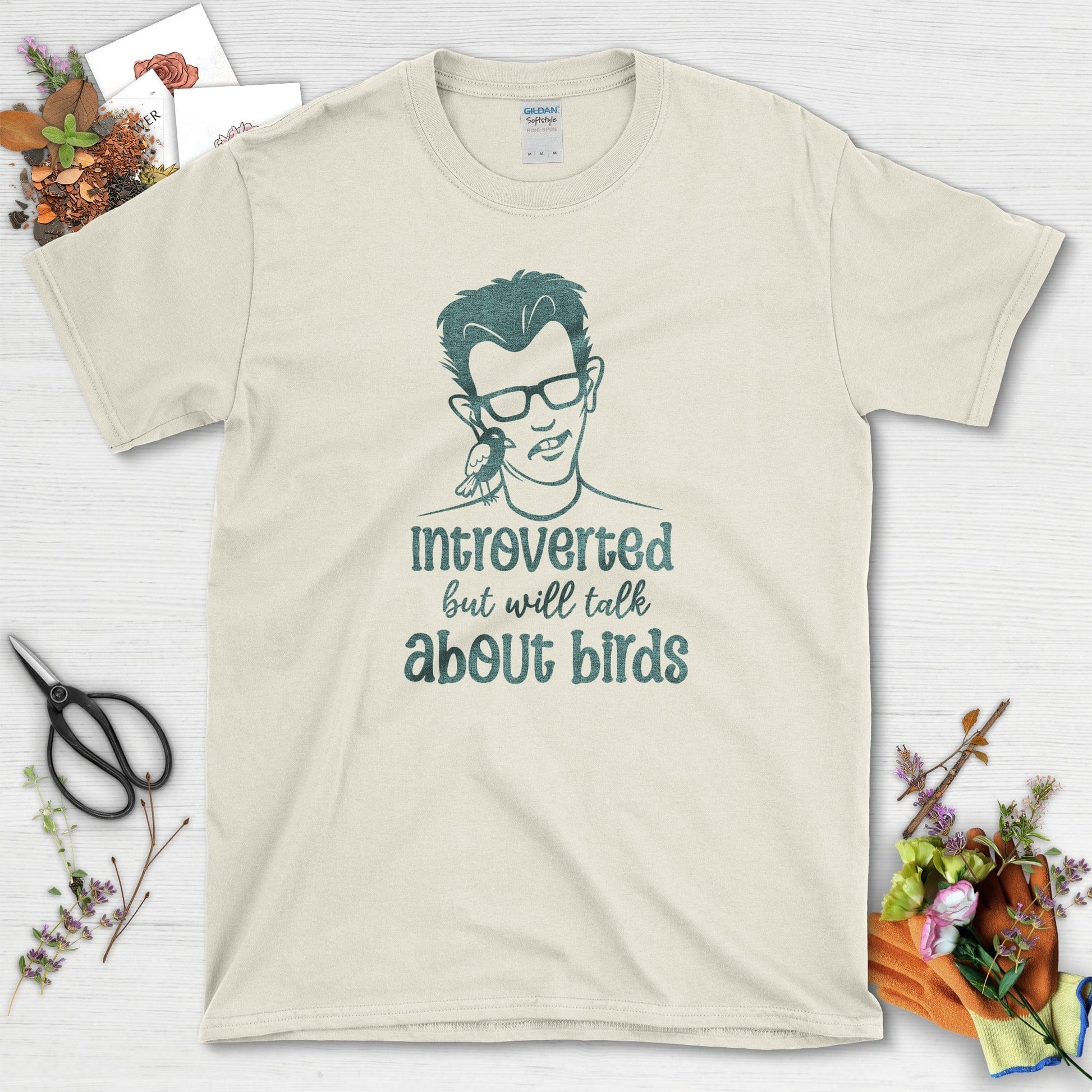 Introverted Talk About Birds T-Shirt Natural / S Physical Item