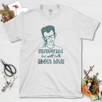 Introverted Talk About Birds T-Shirt White / S Physical Item