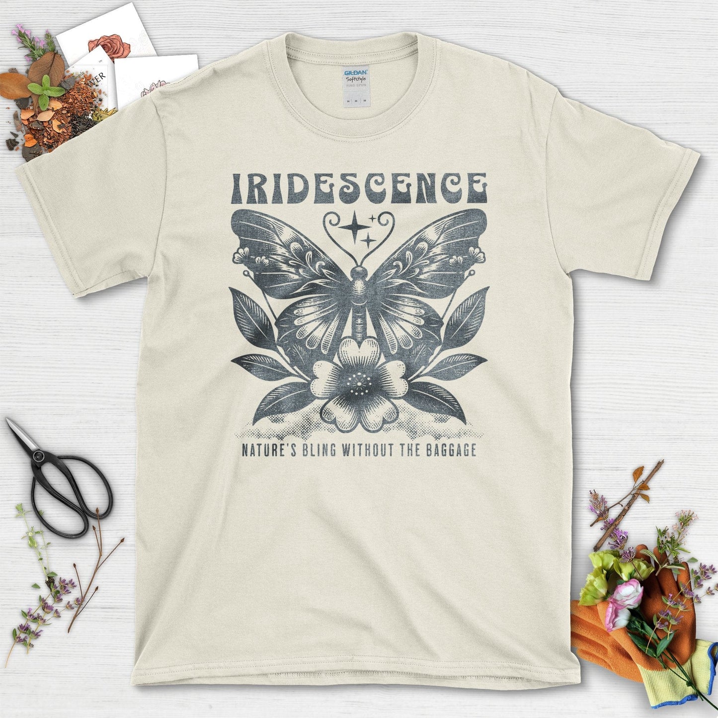 Iridescence Butterfly Nature's Bling T-Shirts Natural / S T-Shirt