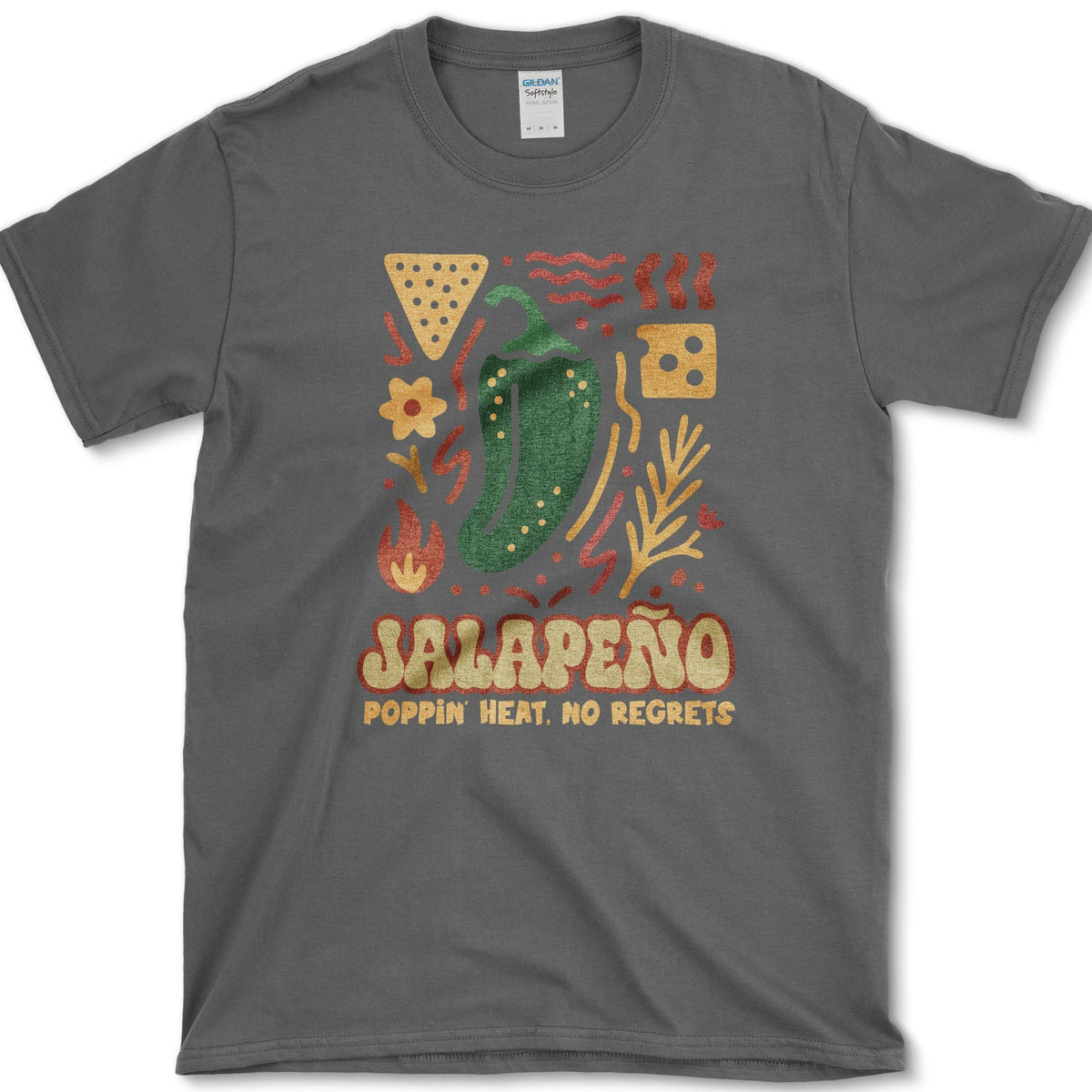 Jalapeno No Regrets T-Shirt Dark Heather / S Essential Tees