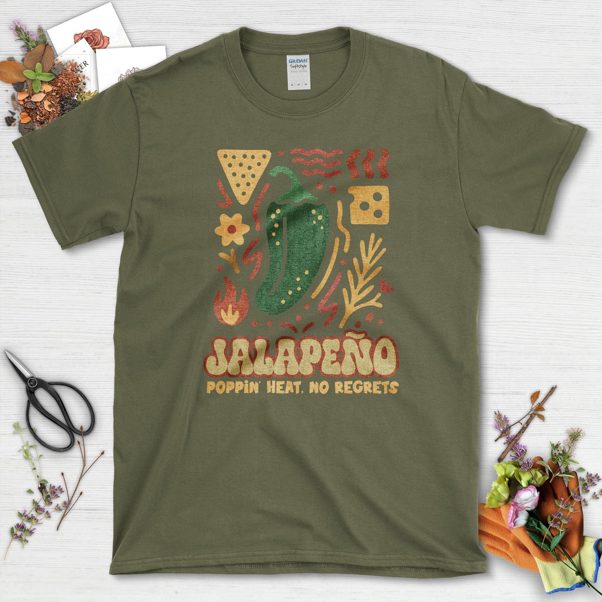 Jalapeno No Regrets T-Shirt Military Green / M Physical Item