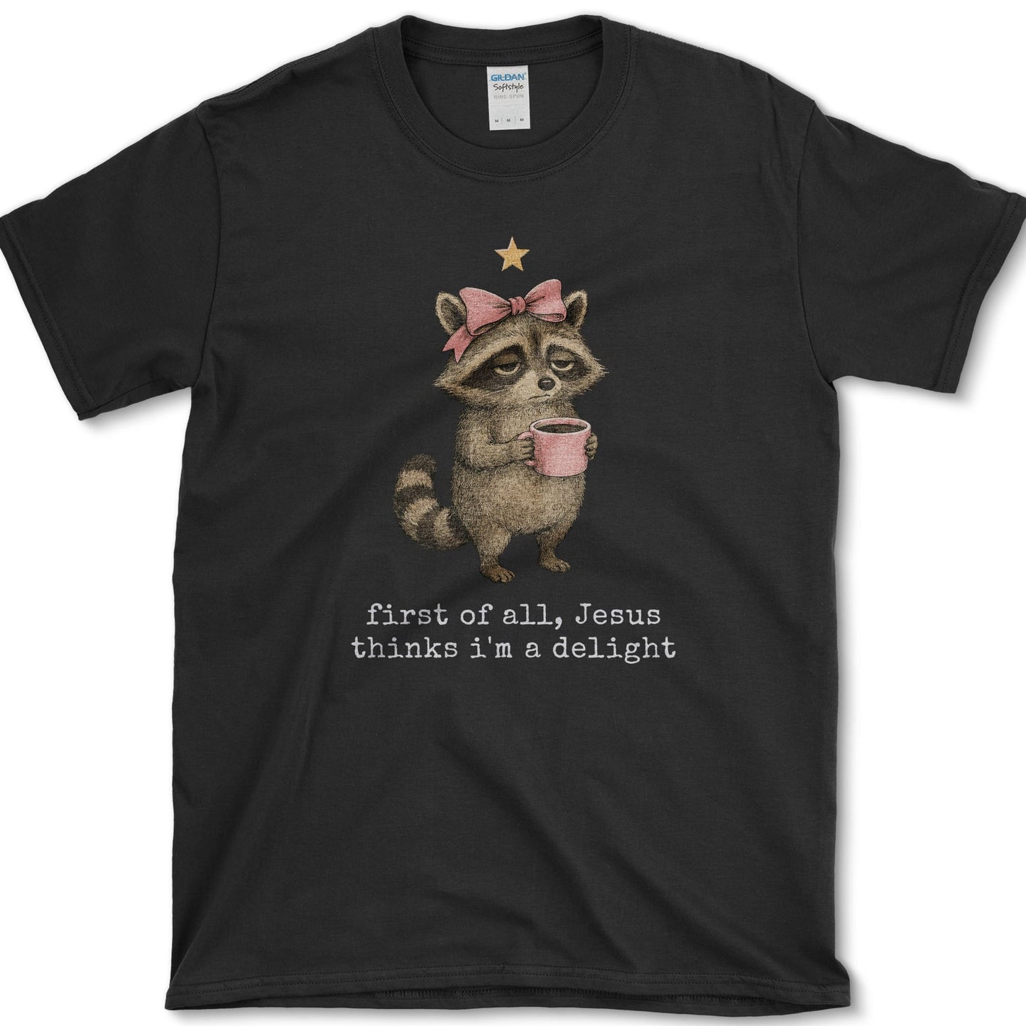 Jesus Thinks I'm A Delight artwork featuring Jesus and Christian faith on a t-shirt