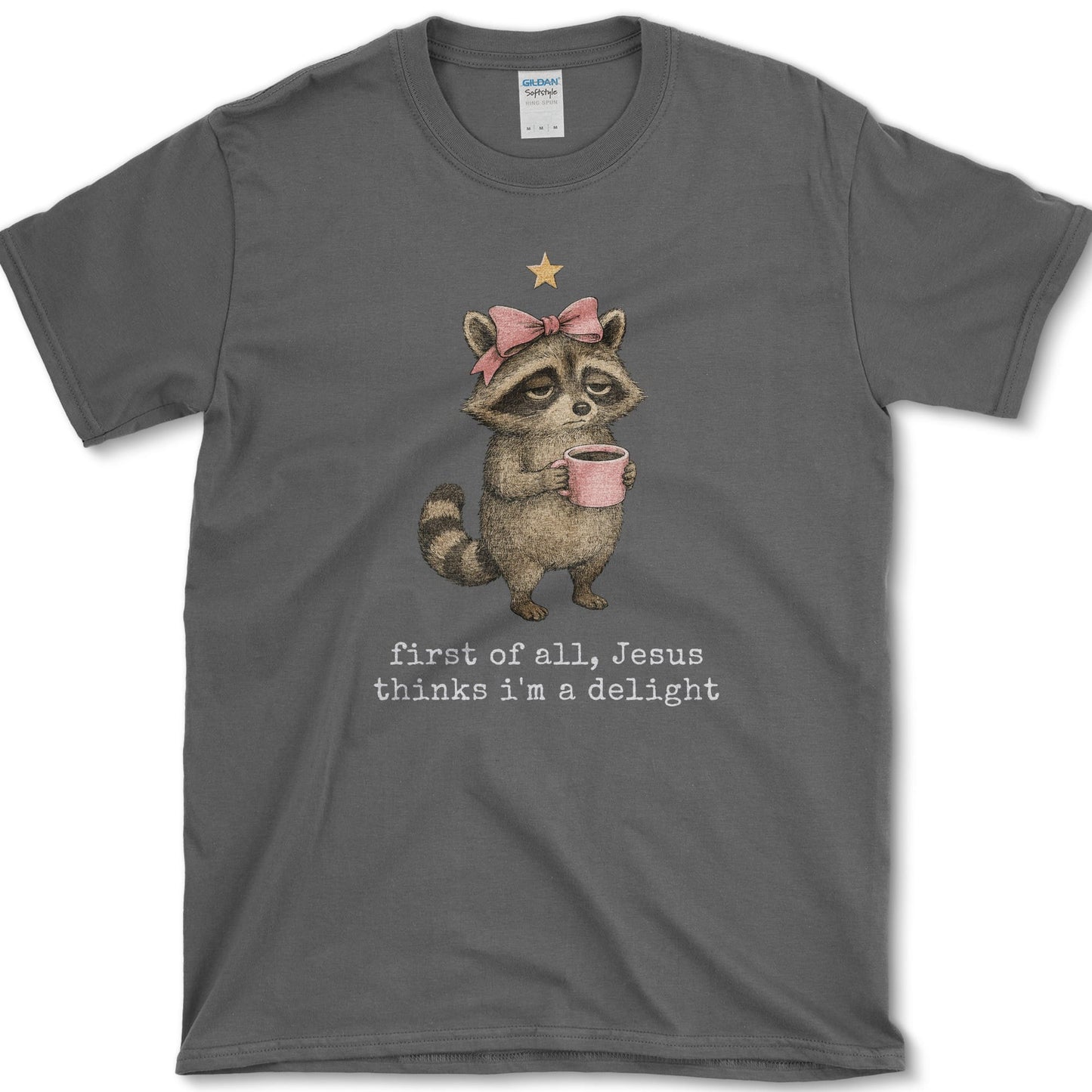 Jesus Thinks I'm A Delight artwork featuring Jesus and Christian faith on a t-shirt