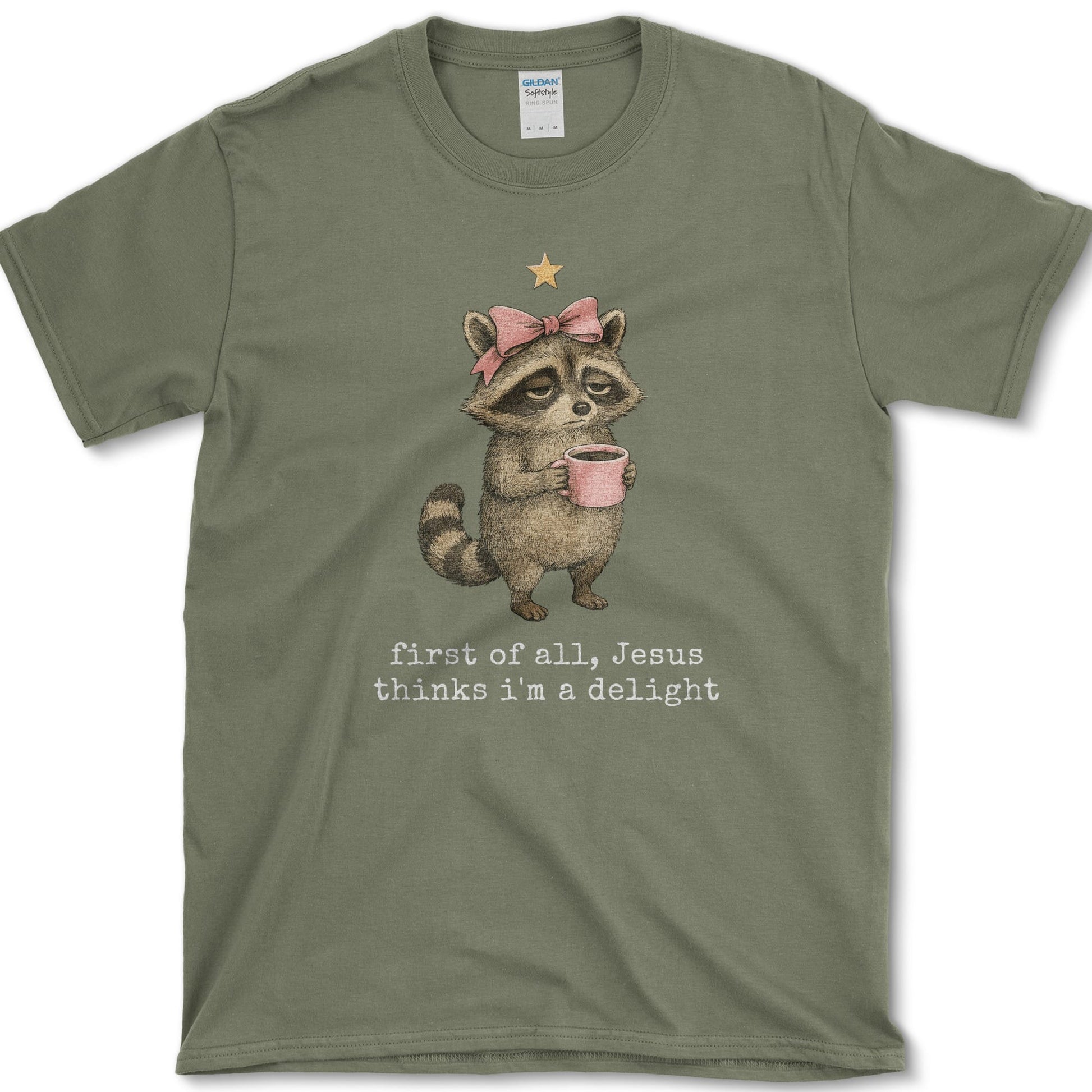 Jesus Thinks I'm A Delight artwork featuring Jesus and Christian faith on a t-shirt