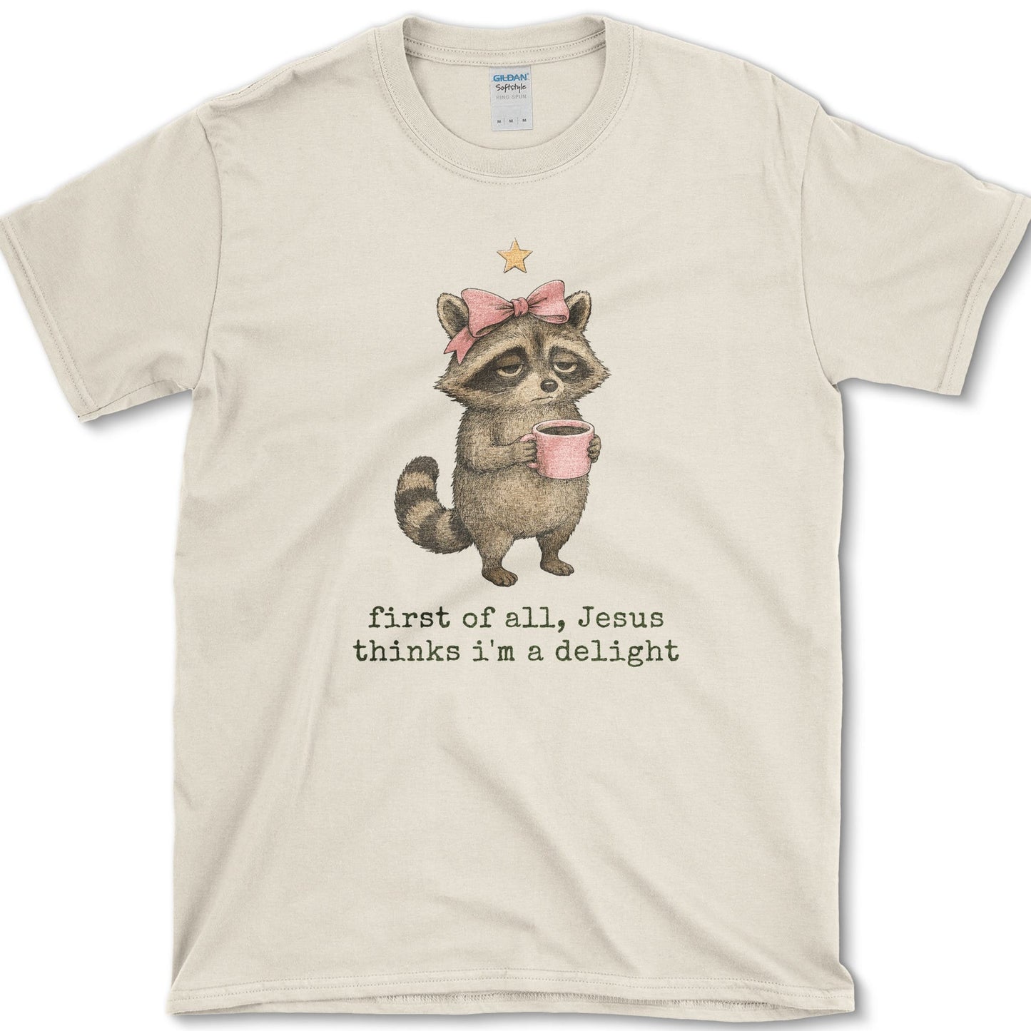Jesus Thinks I'm A Delight artwork featuring Jesus and Christian faith on a t-shirt