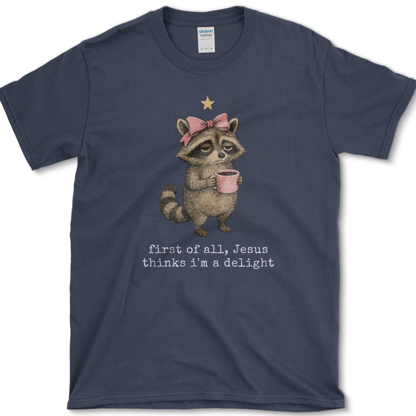 Jesus Thinks I'm A Delight artwork featuring Jesus and Christian faith on a t-shirt