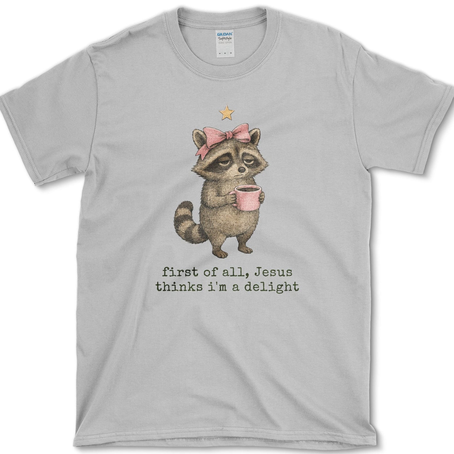 Jesus Thinks I'm A Delight artwork featuring Jesus and Christian faith on a t-shirt