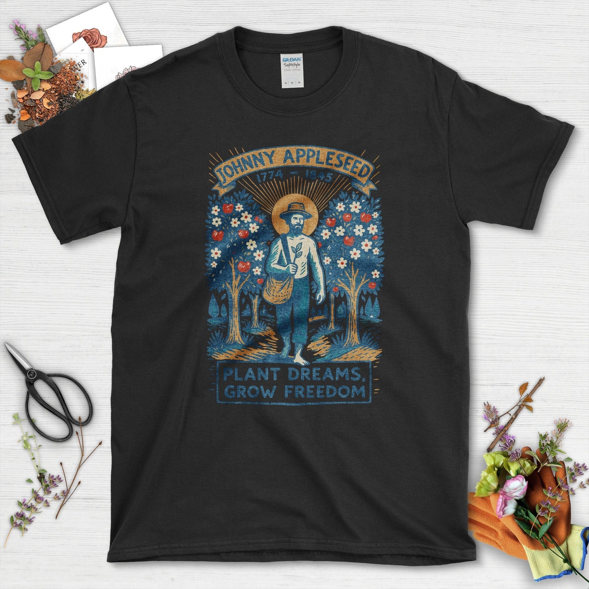 Johnny Appleseed T-Shirt T-Shirts / S / Black Physical Item