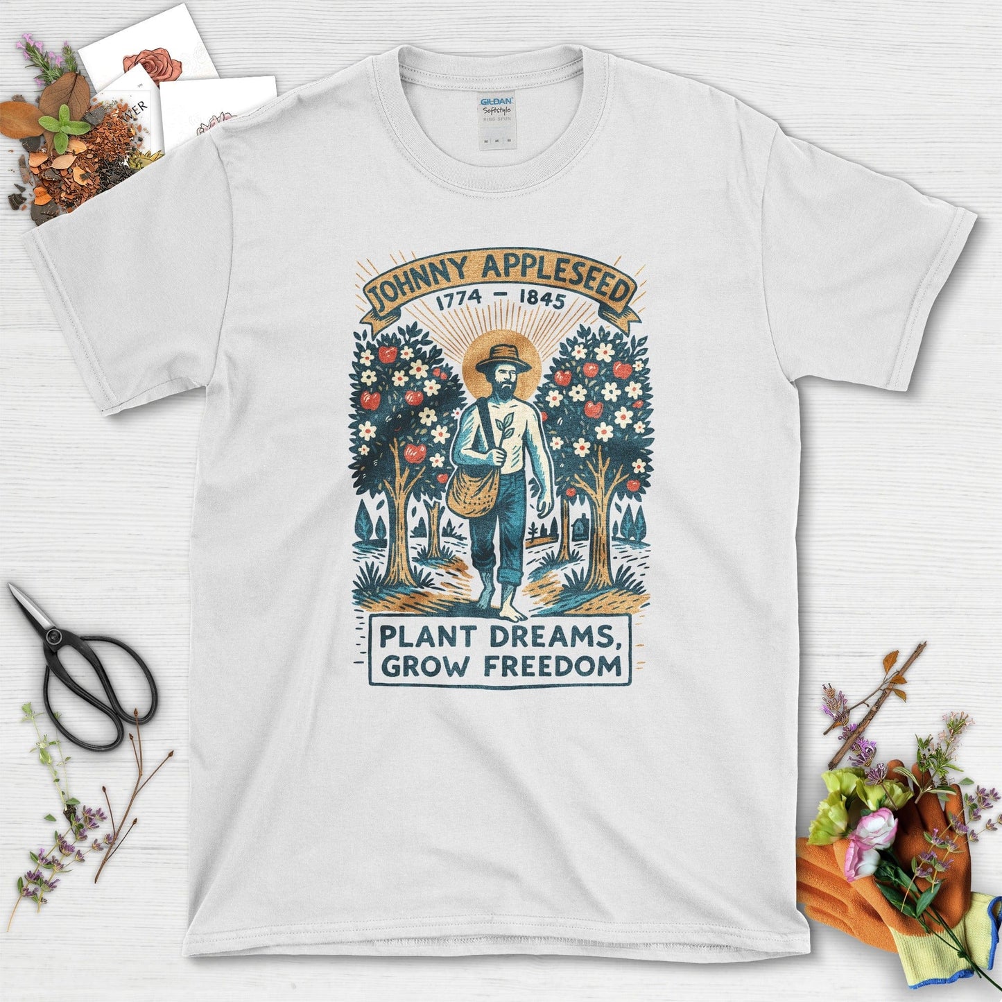 Johnny Appleseed T-Shirt T-Shirts / S / White Physical Item