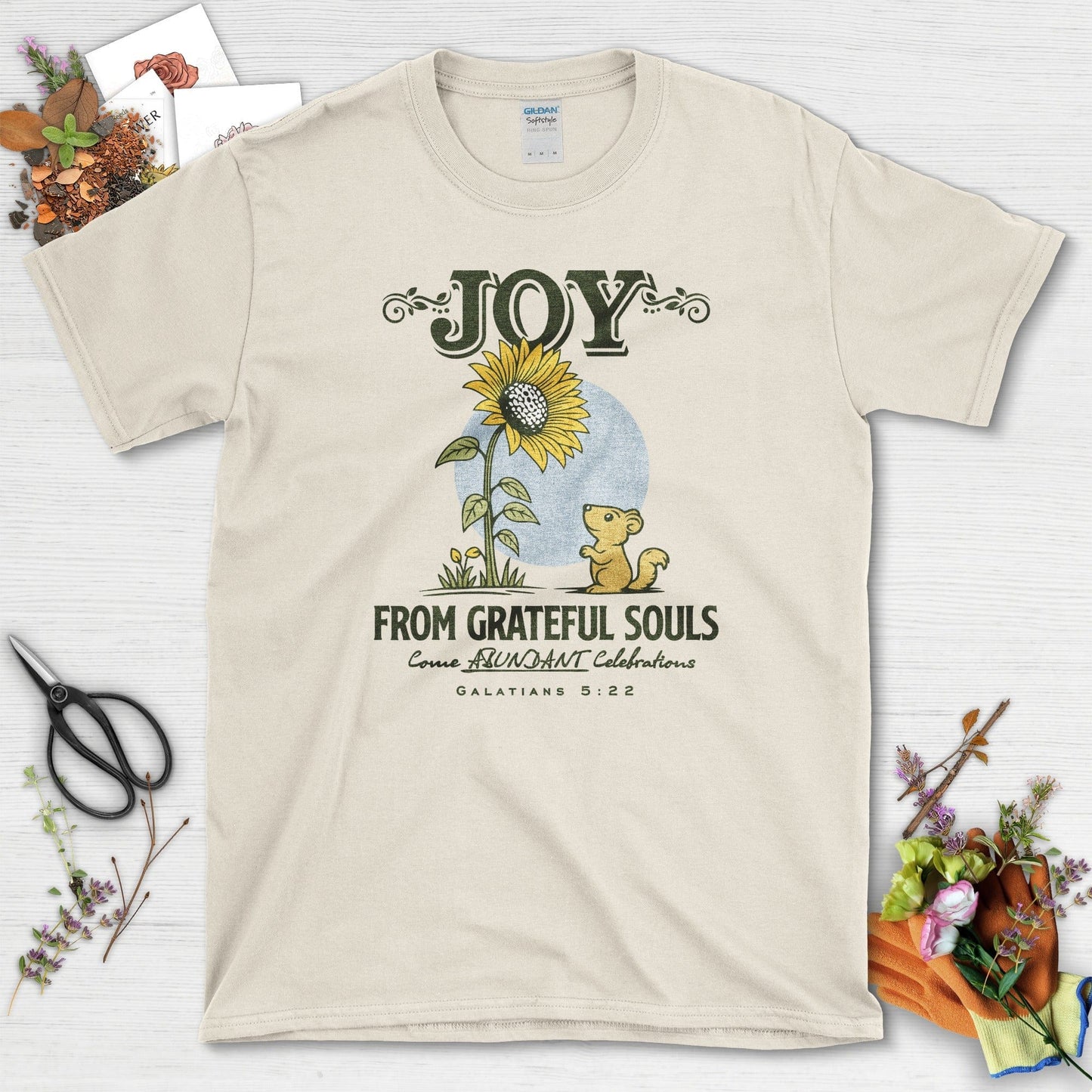 Joy From Grateful Souls T-Shirt Essential Tees / S / Natural Physical Item