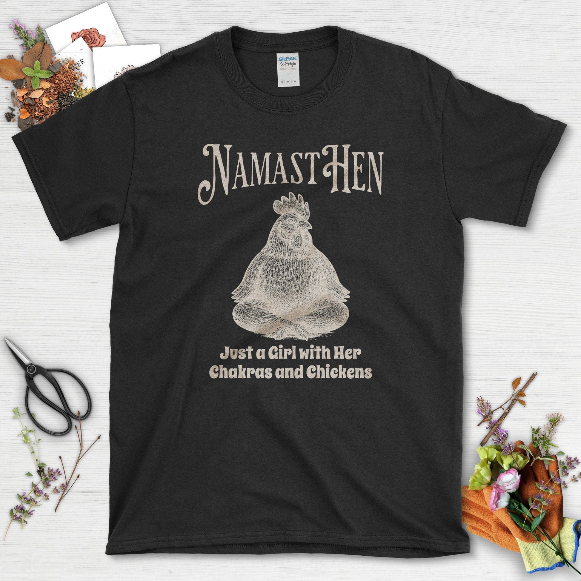 Just a Girl with Her Chakras T-Shirt Black / S Physical Item
