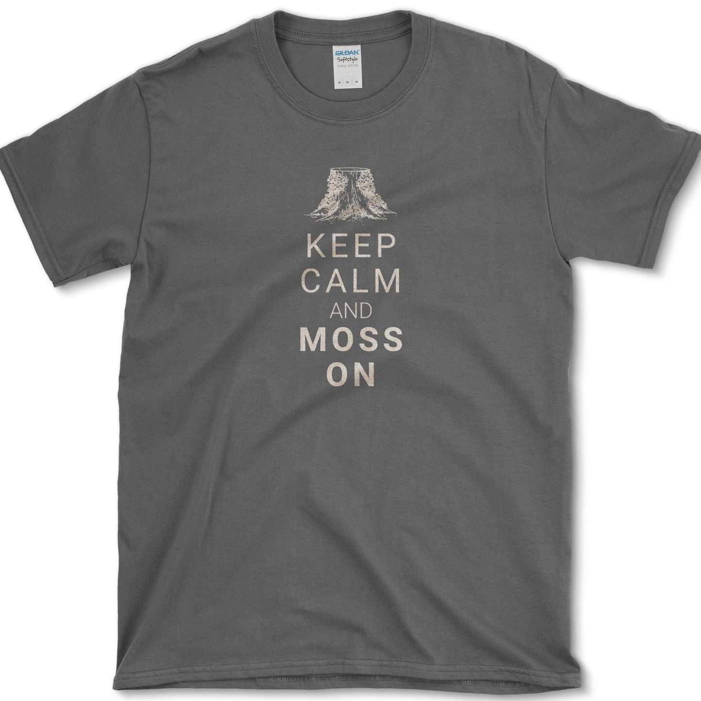 Keep Calm and Moss On T-Shirt S / Dark Heather Essential Tees