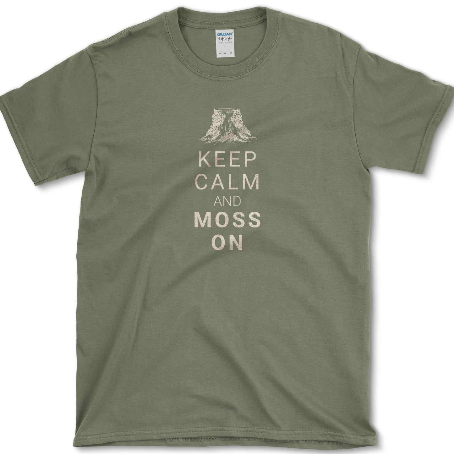 Keep Calm and Moss On T-Shirt S / Military Green Essential Tees