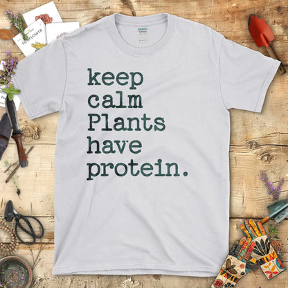 Keep Calm Plants Have Protein Motivational T-Shirt Sport Grey / S T-Shirt