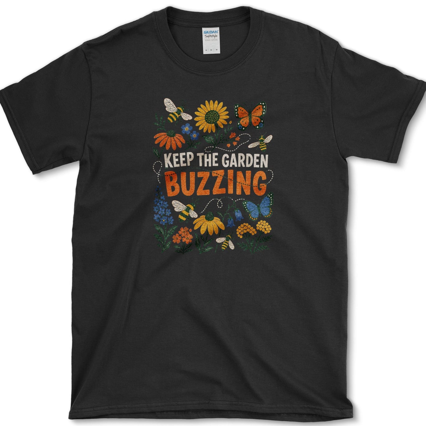 Keep Garden Buzzing T-Shirt S / Black Essential Tees