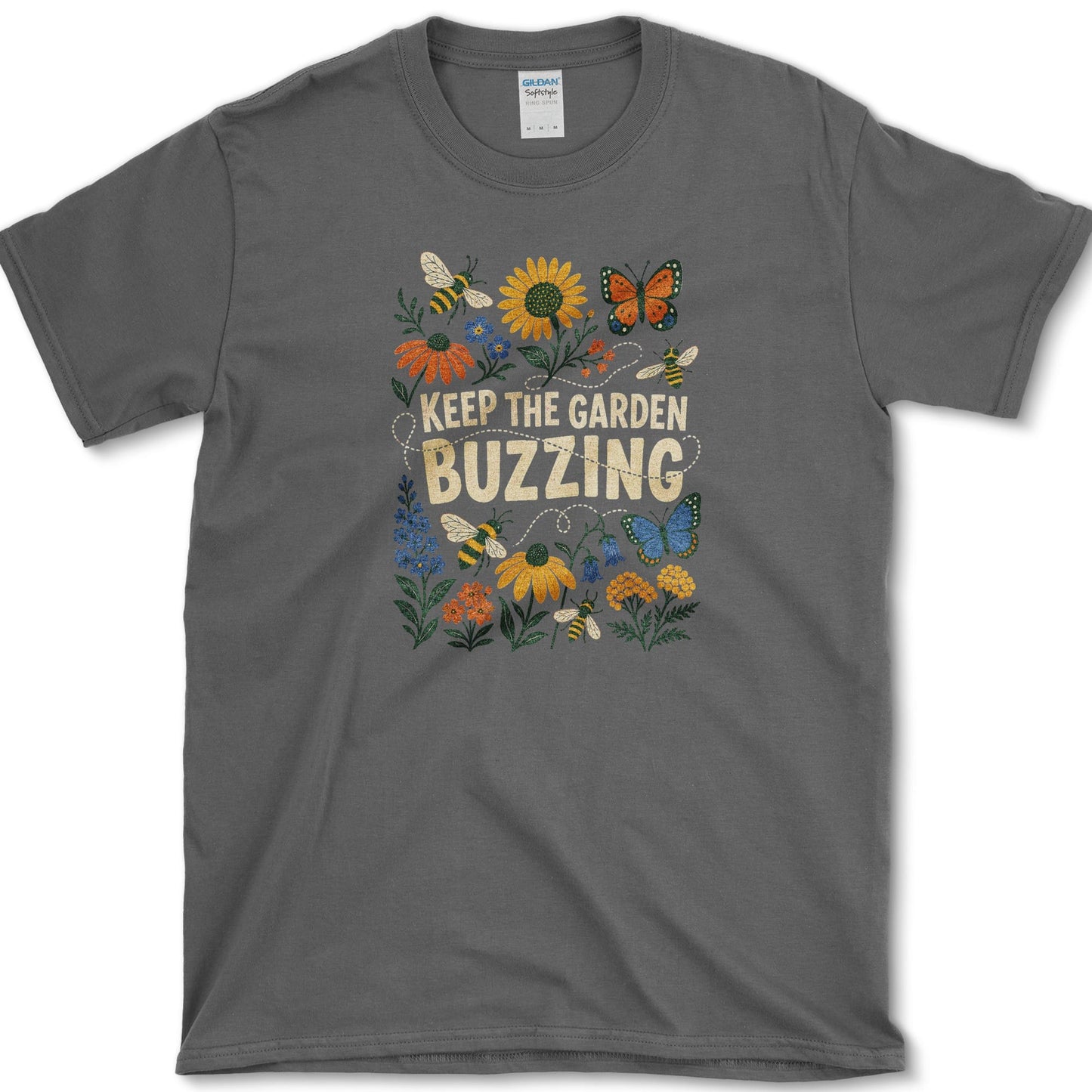 Keep Garden Buzzing T-Shirt S / Dark Heather Essential Tees