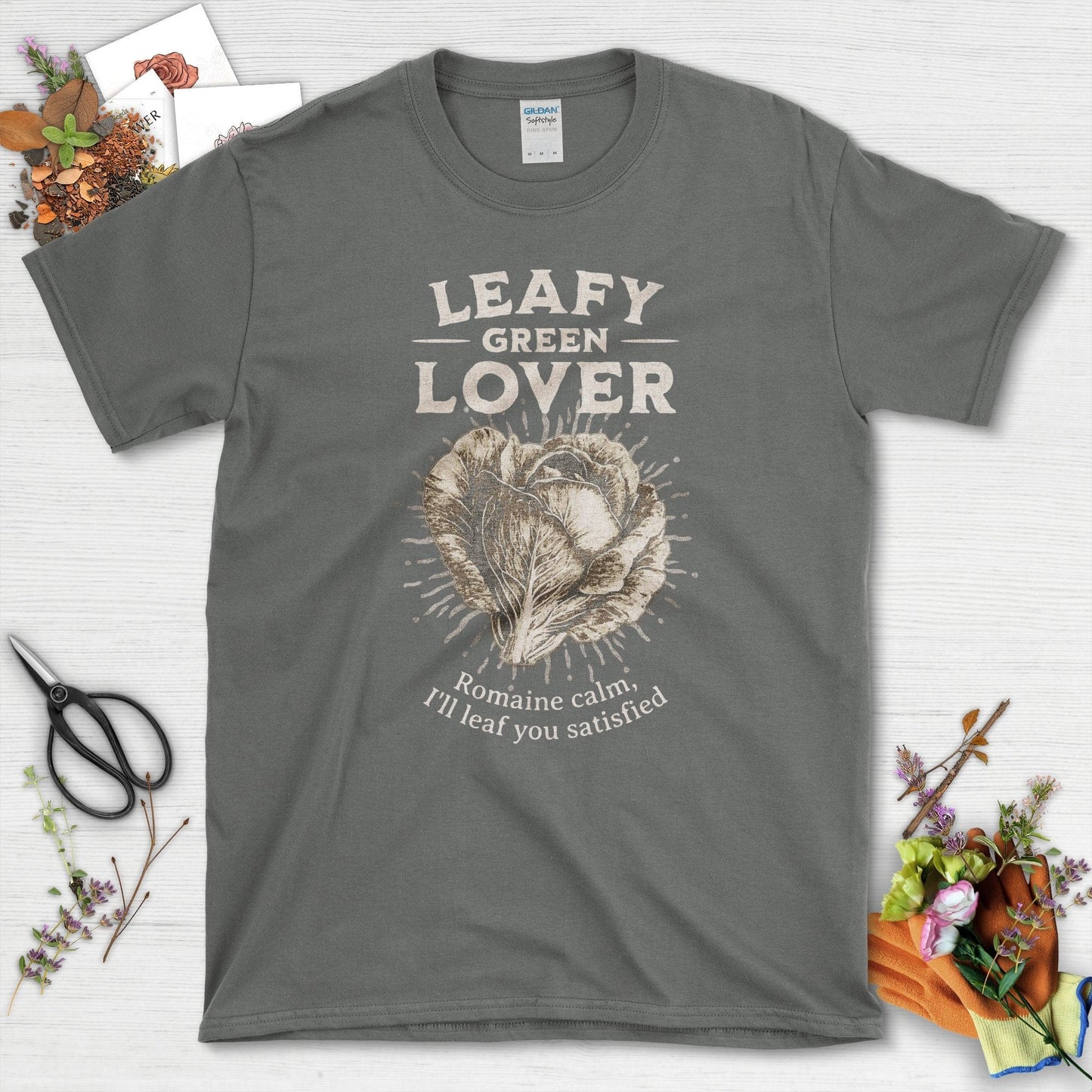 Leafy Green Lover Gardening Inspired T-Shirts Charcoal / S T-Shirt