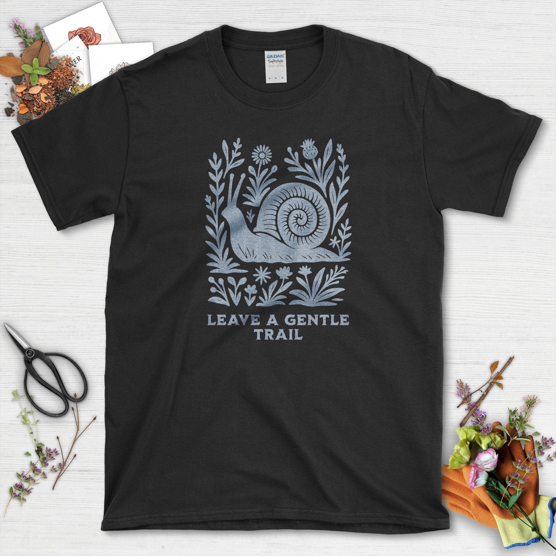 Leave a Gentle Trail T-Shirt Black / S Physical Item