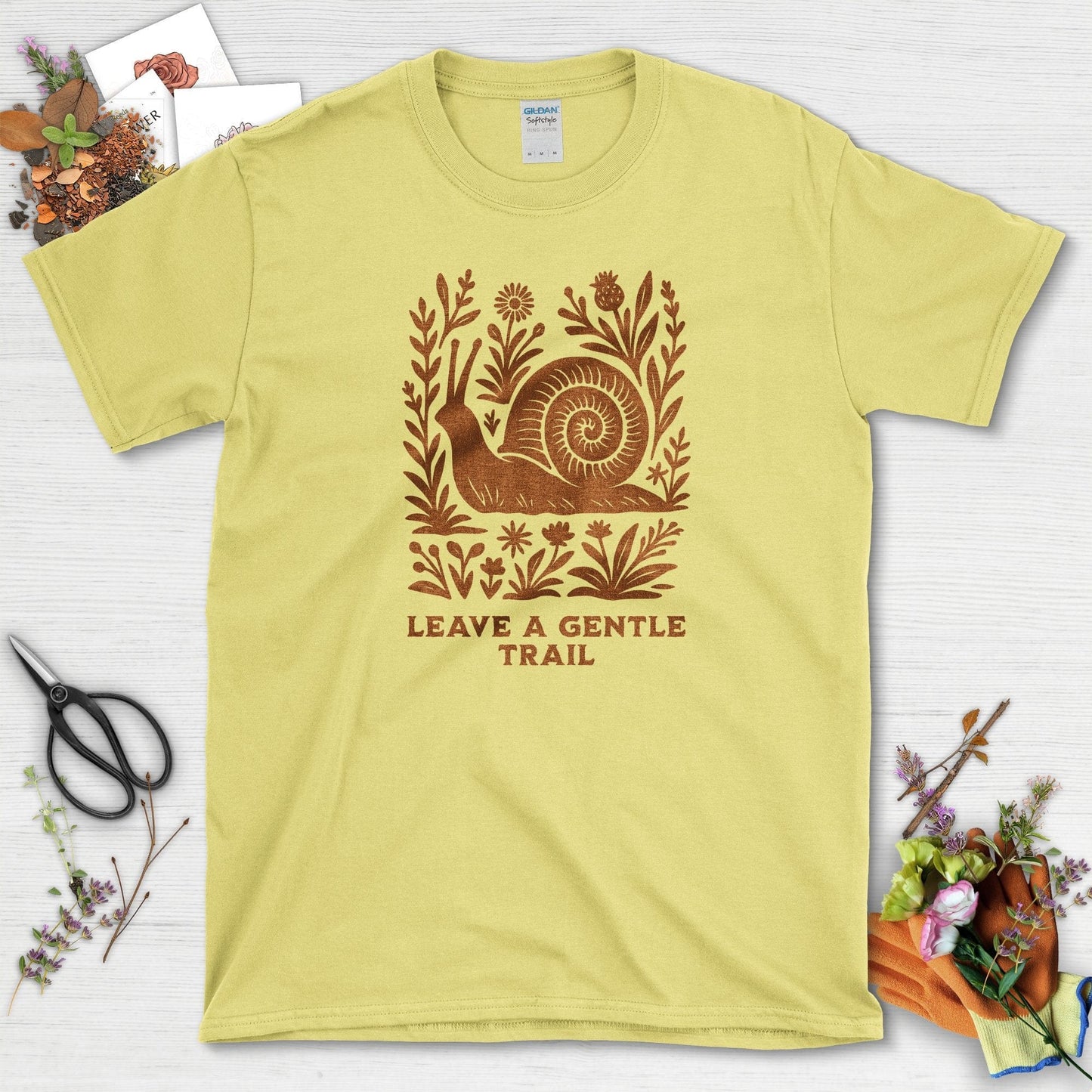 Leave a Gentle Trail T-Shirt Cornsilk / S Physical Item