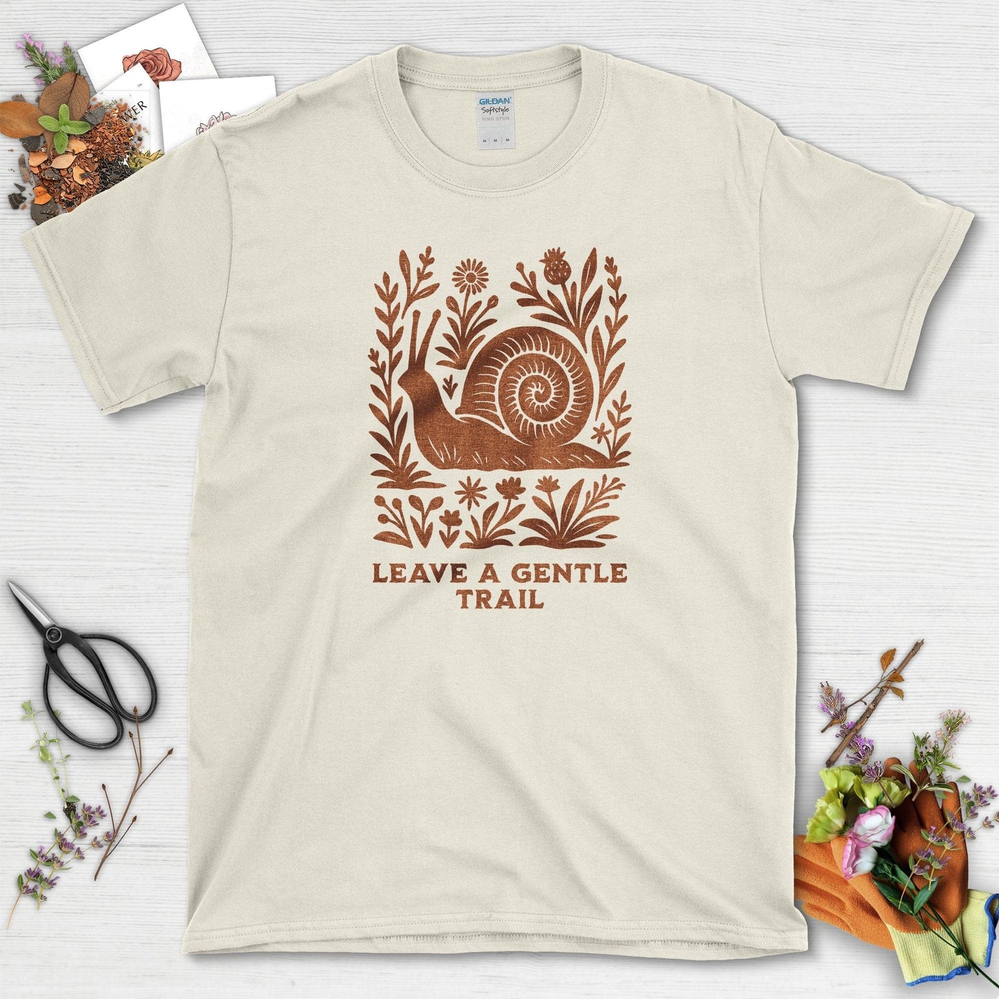 Leave a Gentle Trail T-Shirt Natural / S Physical Item