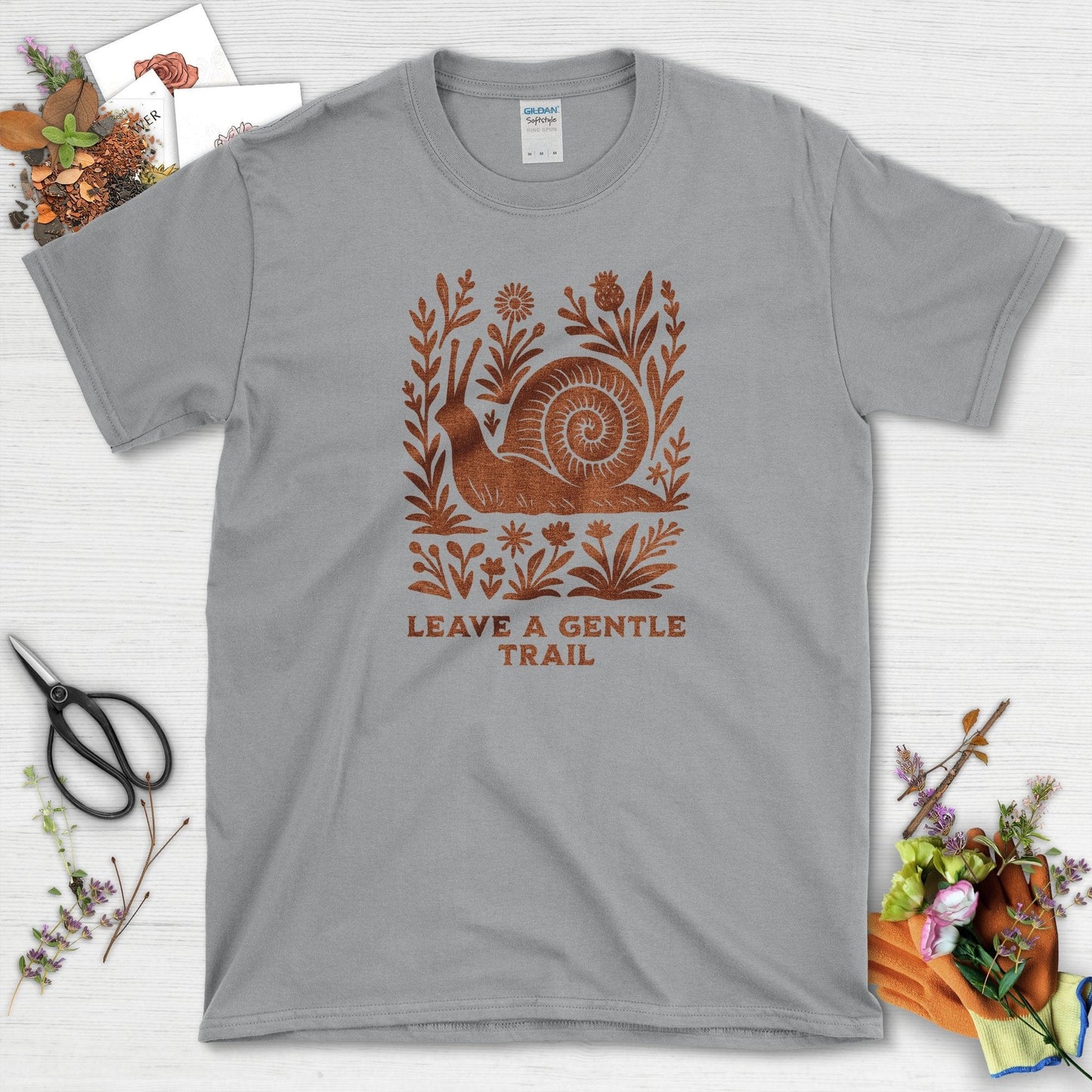 Leave a Gentle Trail T-Shirt Sport Grey / S Physical Item