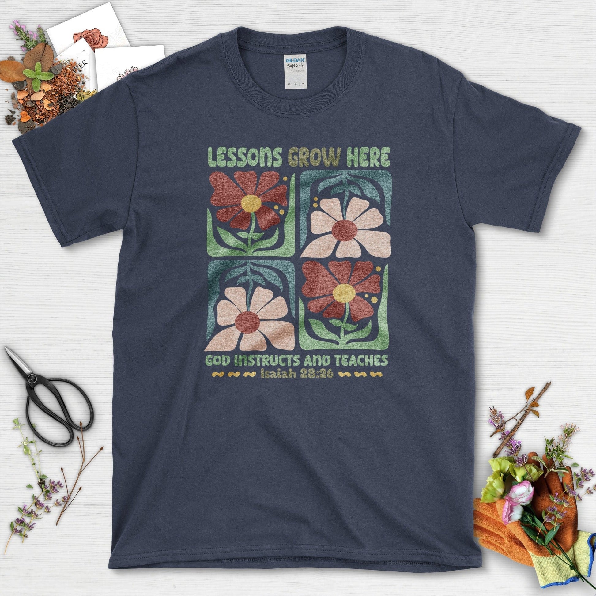 Lessons Grow Here T-Shirt Essential Tees / S / Navy Physical Item