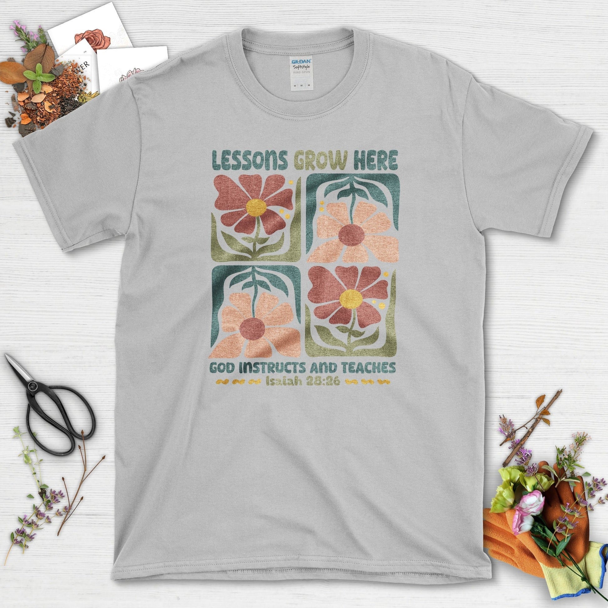 Lessons Grow Here T-Shirt Essential Tees / S / Sport Grey Physical Item