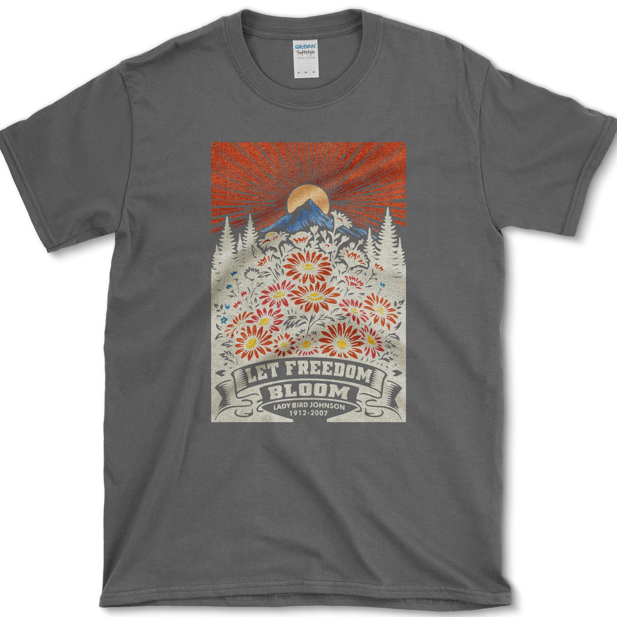 Let Freedom Bloom T-Shirt Dark Heather / S Essential Tees