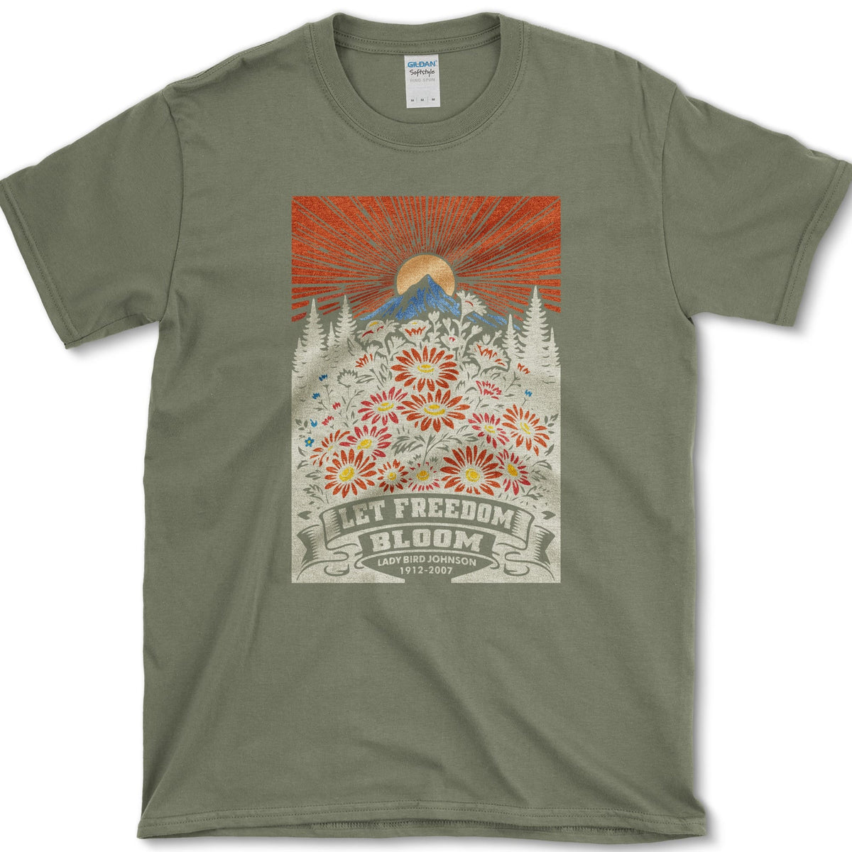 Let Freedom Bloom T-Shirt Military Green / S Essential Tees