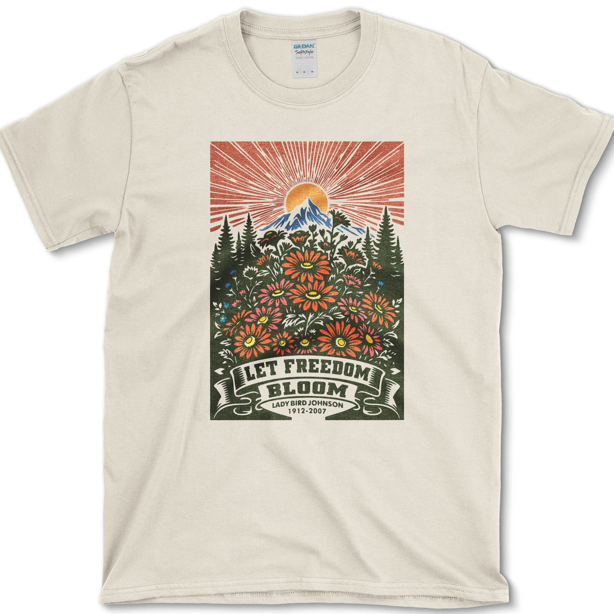 Let Freedom Bloom T-Shirt Natural / S Essential Tees