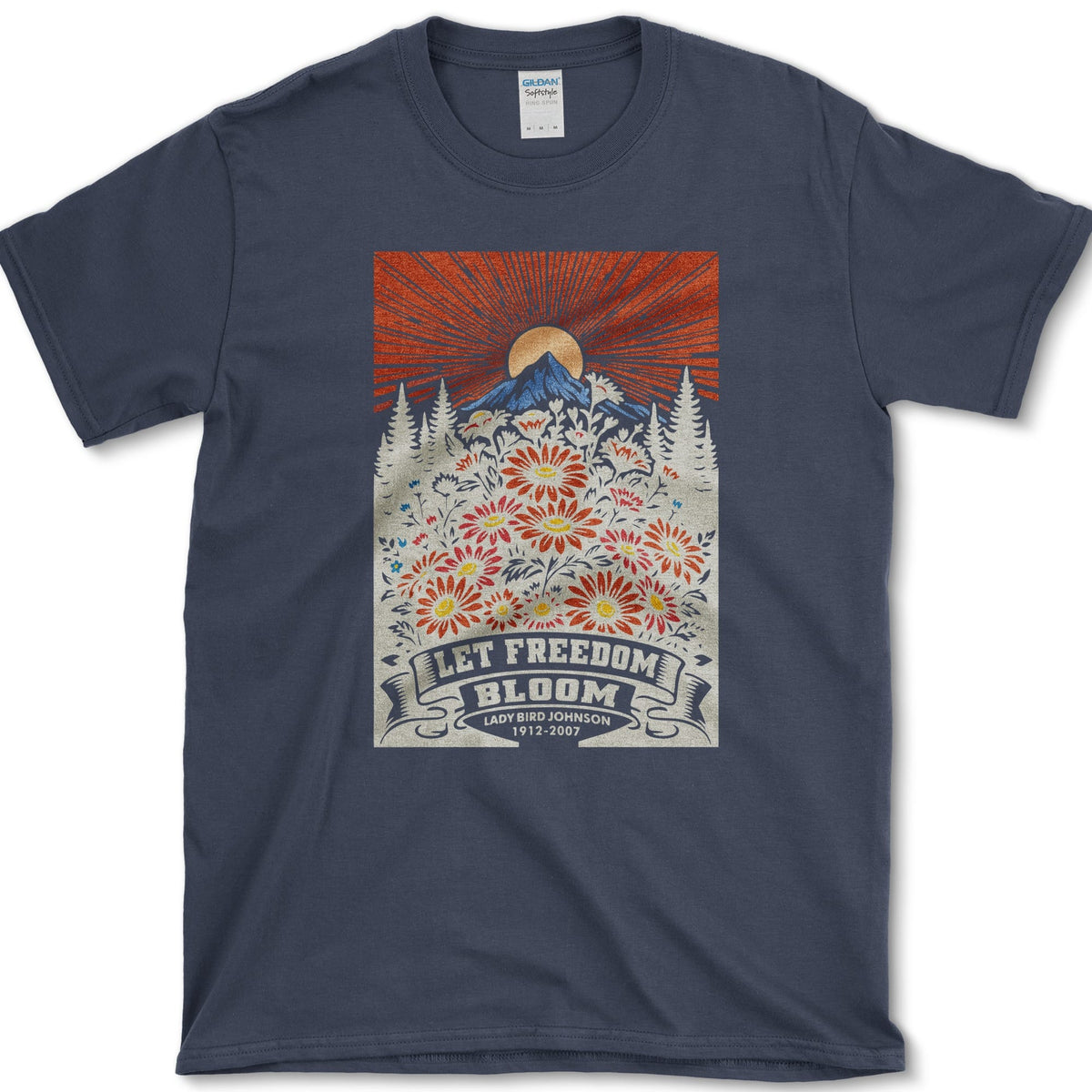 Let Freedom Bloom T-Shirt Navy / S Essential Tees