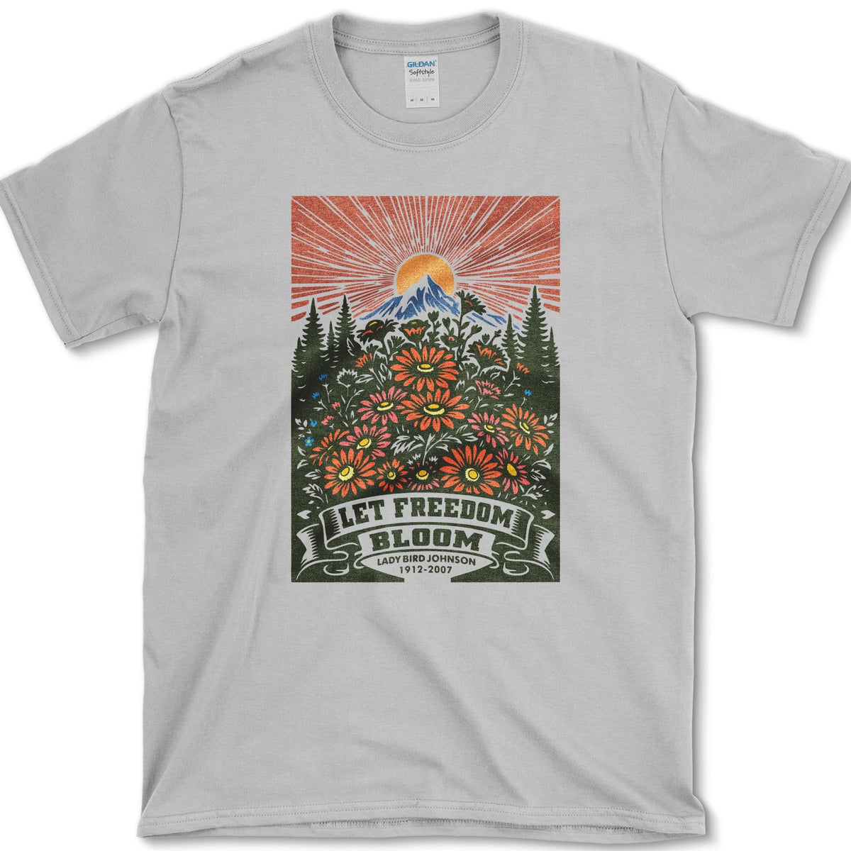 Let Freedom Bloom T-Shirt Sport Grey / S Essential Tees