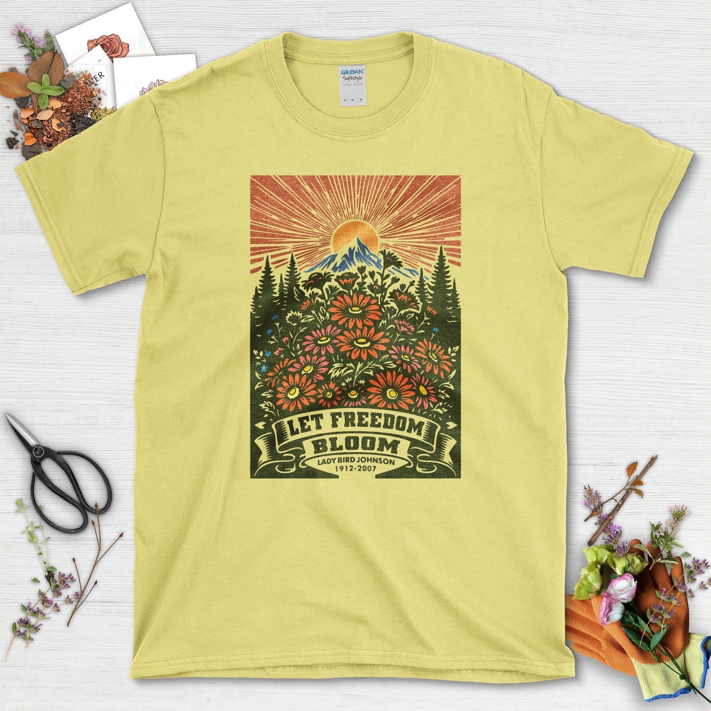 Let Freedom Bloom T-Shirt T-Shirts / S / Cornsilk Physical Item